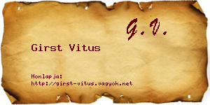 Girst Vitus névjegykártya